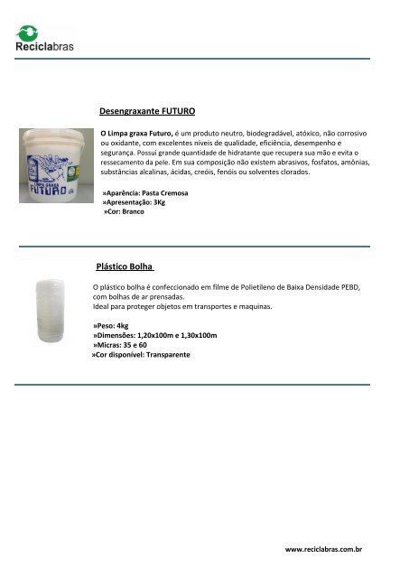 CATALOGO DE PRODUTOS