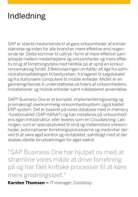 SAP Business One Løsningsoversigt