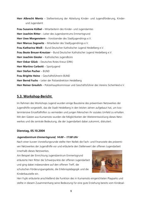 2. „Städte im Dialog“ – die Workshops mit ... - Stadt Heidelberg