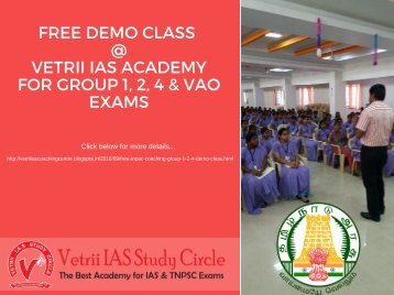 Free demo class TNPSC Coaching in Chennai for Group 1, 2, 4 and VAO Exams