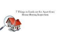 7 Things to Look-out for Apart from Home-Buying Inspection