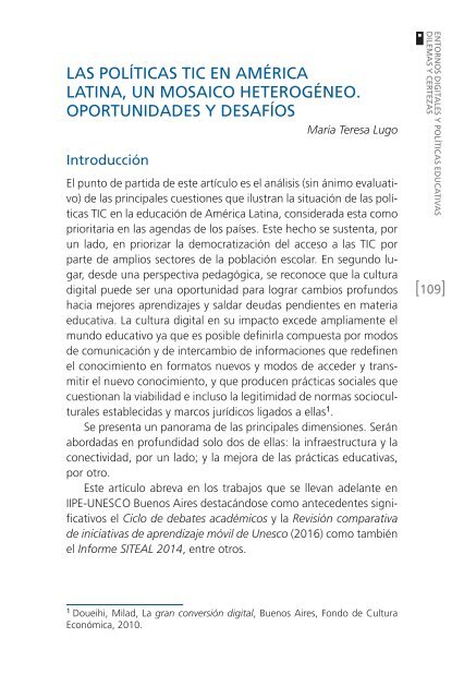 ENTORNOS DIGITALES Y POLÍTICAS EDUCATIVAS