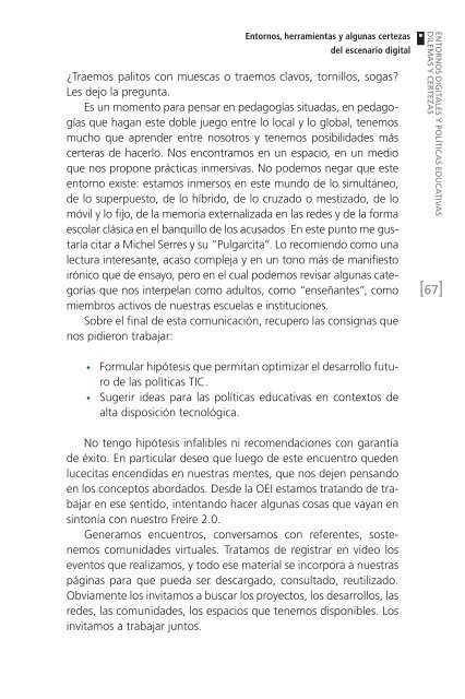 ENTORNOS DIGITALES Y POLÍTICAS EDUCATIVAS