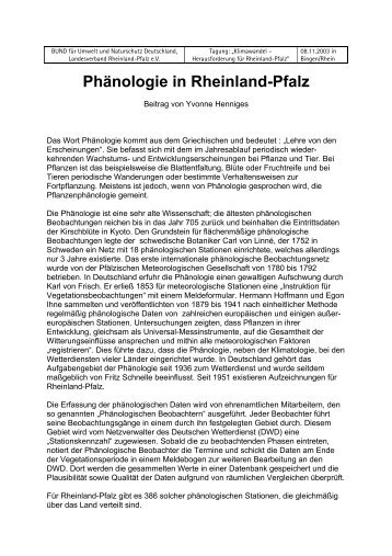 Phänologie in Rheinland-Pfalz - BUND Landesverband Rheinland ...