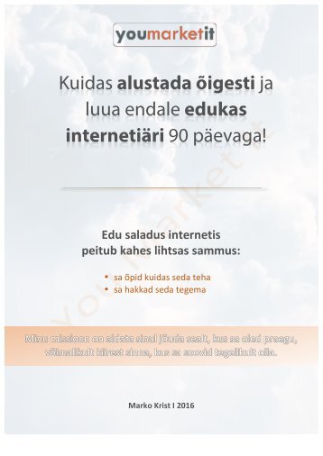 Kuidas Luua Endale Edukas Internetiäri 90 Päevaga