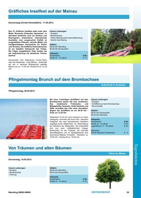 Tagesfahrtenkatalog 2012 - Osterrieder Reisen