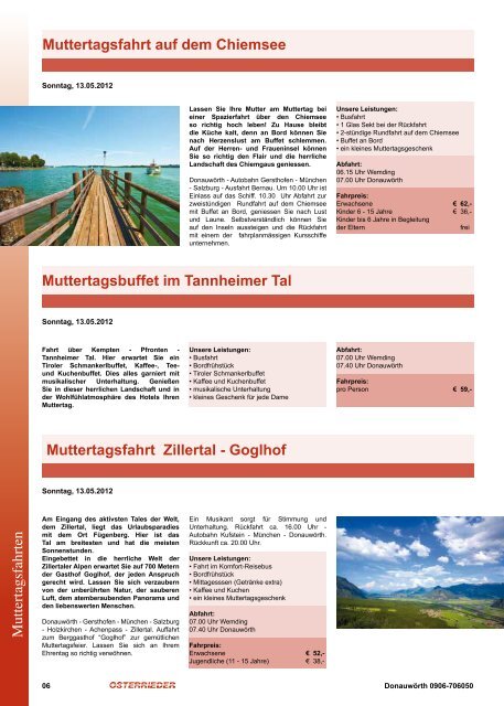 Tagesfahrtenkatalog 2012 - Osterrieder Reisen