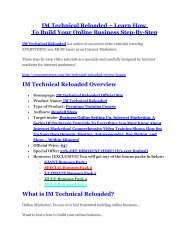 IM Technical Reloaded review demo and $14800 bonuses 