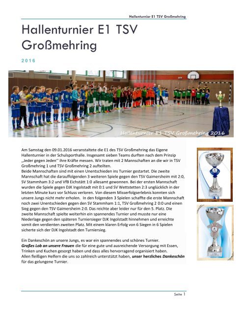 Fußball Jahrbuch E1 TSV Großmehring