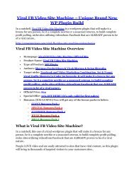 Viral FB Video Site Machine Review - (FREE) Bonus of Viral FB Video Site Machine