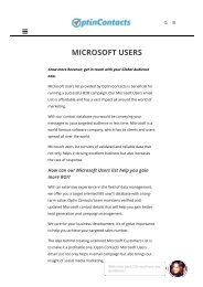 Microsoft Users Mailing list,Microsoft customer Lists,Email lists