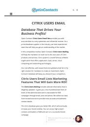 Citrix Users Email lists, Citrix customer and Email database, Mailing lists