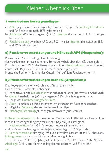 Rechtsteil aus dem BS-LehrerInnenkalender 2016/2017