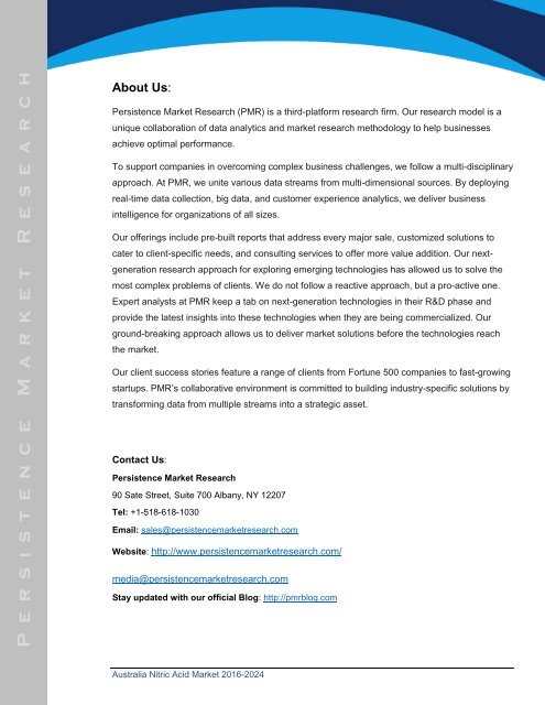 Australia Nitric Acid Market Increasing Demands