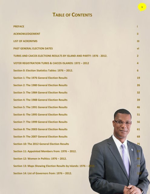 Turks and Caicos Election Statistics to 1976 - 2012