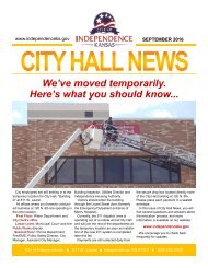 City of Independence September 2016 NewsletterFINALFINAL09.01.2016