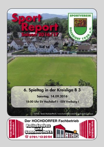 Sport Report - SV Hochdorf - Mittwoch 14.09.2016