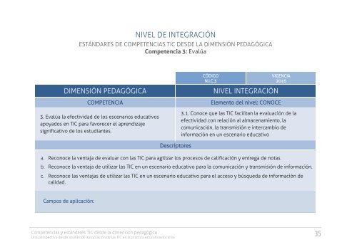 COMPETENCIAS Y ESTÁNDARES TIC desde la dimensión pedagógica