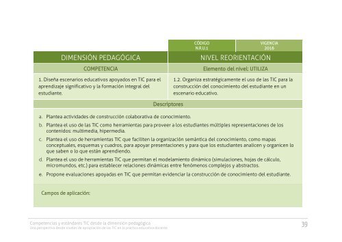 COMPETENCIAS Y ESTÁNDARES TIC desde la dimensión pedagógica