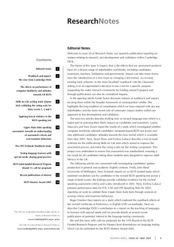 ResearchNotes - Cambridge ESOL