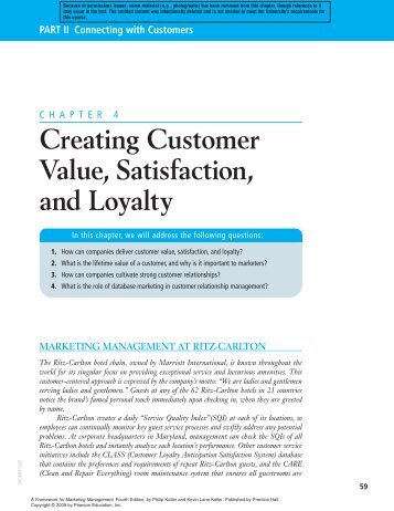 Creating Customer Value, Satisfaction, and Loyalty PART II ...