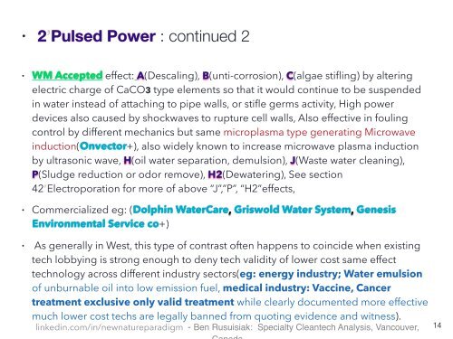 Fire niveauer af Miljøvenlige, Lavpris, Mindre Kendte Vand Teknologi til Fremtiden : Four Types of Forgotten Water Related Low Cost Clean Tech for Commercial & Industrial Applications