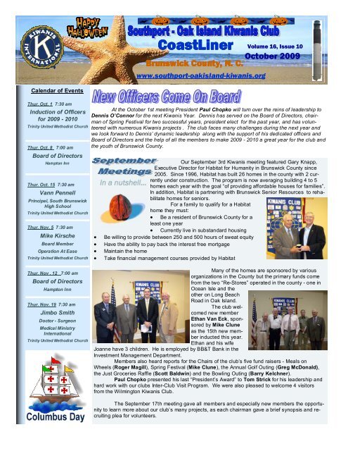 Board Of Directors Notes - Doug Harris - Southport/Oak Island ...