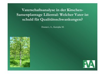 Vaterschaftsanalyse in der Kirschen- Samenplantage Liliental - BFW