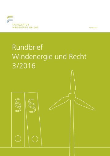 Rundbrief Windenergie und Recht 3/2016