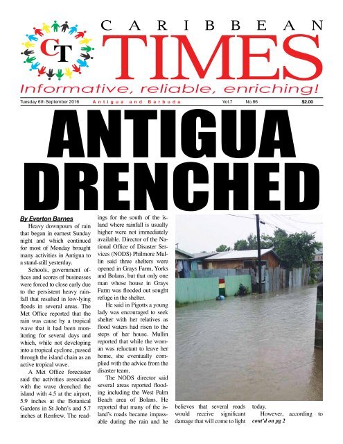 Caribbean Times 86th Issue - Tuesday 6th September 2016