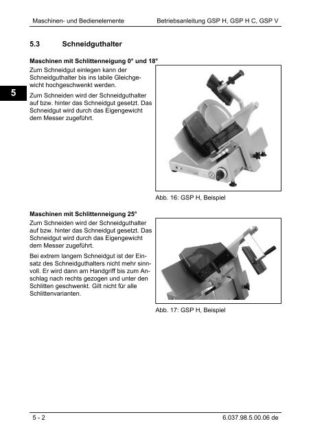 Bedienungsanleitung GSP V