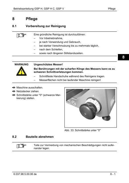 Bedienungsanleitung GSP V