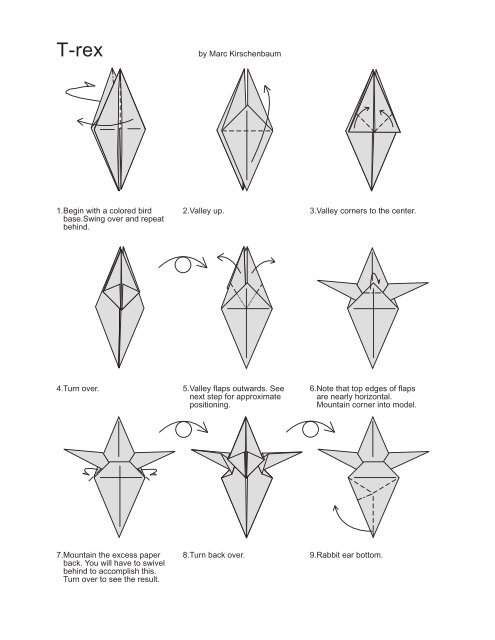 by Marc Kirschenbaum 1.Begin with a colored bird base ... - Origami