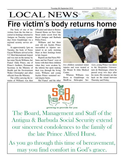 Caribbean Times 88th Issue - Thursday 8th September 2016