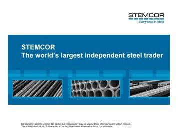 STEMCOR The world's largest independent steel trader