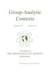 Group Analytic Contexts, Issue 73, September 2016