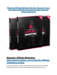 Magnetic Affiliate Marketing review and (SECRET) $13600 bonus