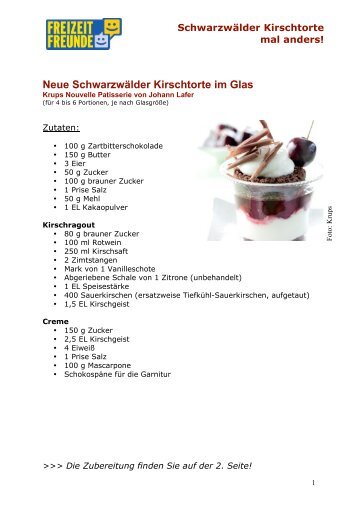 Neue Schwarzwälder Kirschtorte im Glas - Freizeitfreunde