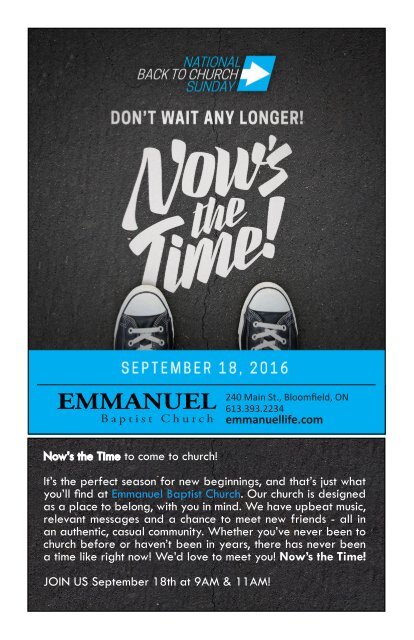 Emmanuel Life Magazine - September 2016