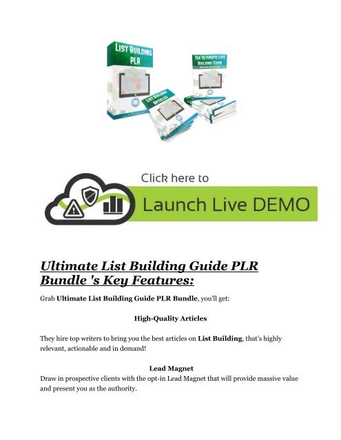 Ultimate List Building Guide PLR Bundle review & Ultimate List Building Guide PLR Bundle $22,600 bonus-discount