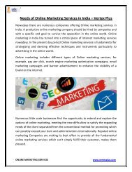 Needs of Online Marketing Services in India – Vertex Plus