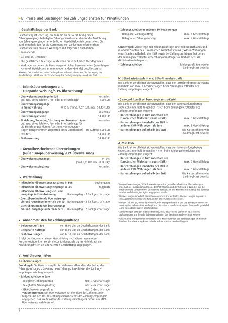 Allgemeines Preis- und Leistungsverzeichnis der comdirect bank AG