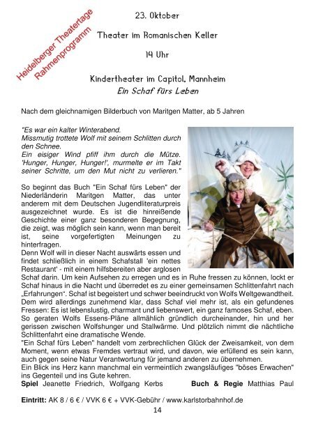 Souffleuse 2/2016 Die Programmzeitschrift des Theaters im Romanischen Keller, Herbst/Winter 2016