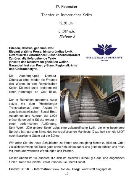 Souffleuse 2/2016 Die Programmzeitschrift des Theaters im Romanischen Keller, Herbst/Winter 2016