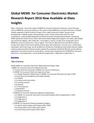 Global MEMS  for Consumer Electronics Market Research Report 2016 Now Available at iData Insights