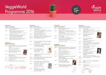 VeggieWorld Paris programme octobre 2016