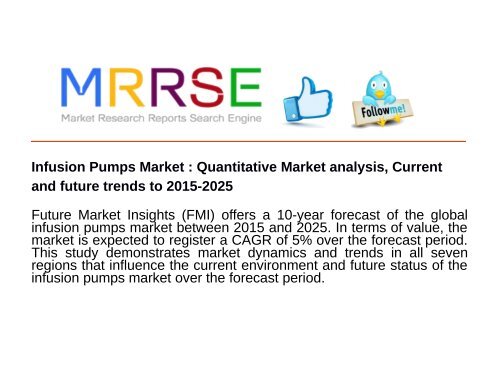 Infusion Pumps Market : Quantitative Market analysis, Current and future trends to 2015-2025