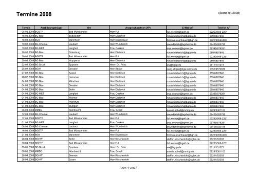 Termine 2008 - Zentralstelle LEK 1