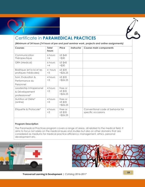 Transversal Learning - Catalog 2016-2017