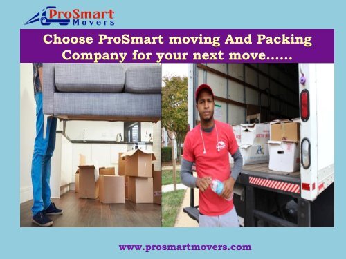 Moving Company Washington DC| ProSmart Movers